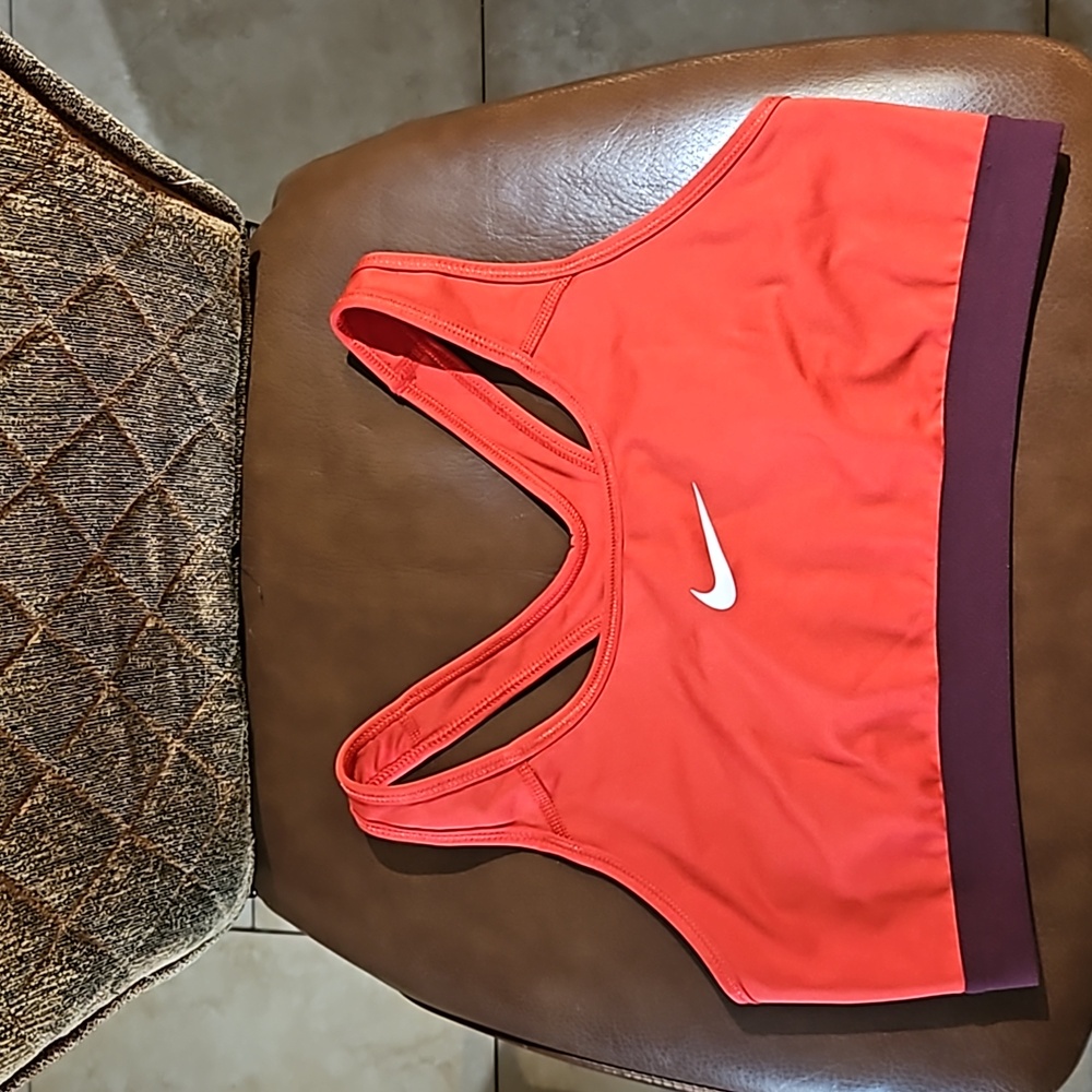 Nike Dri-Fit Swoosh Logo Racerback Wirefree Sports Bra Red Purple